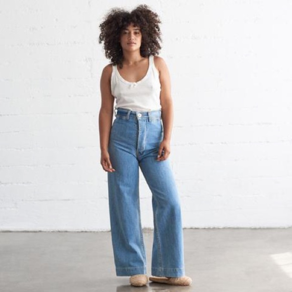 Jesse Kamm Sailor Pant, Blue Denim SIZE 6